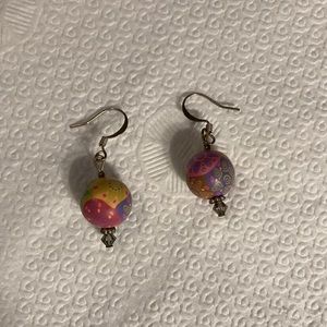 Round Wooden Boho Earrings